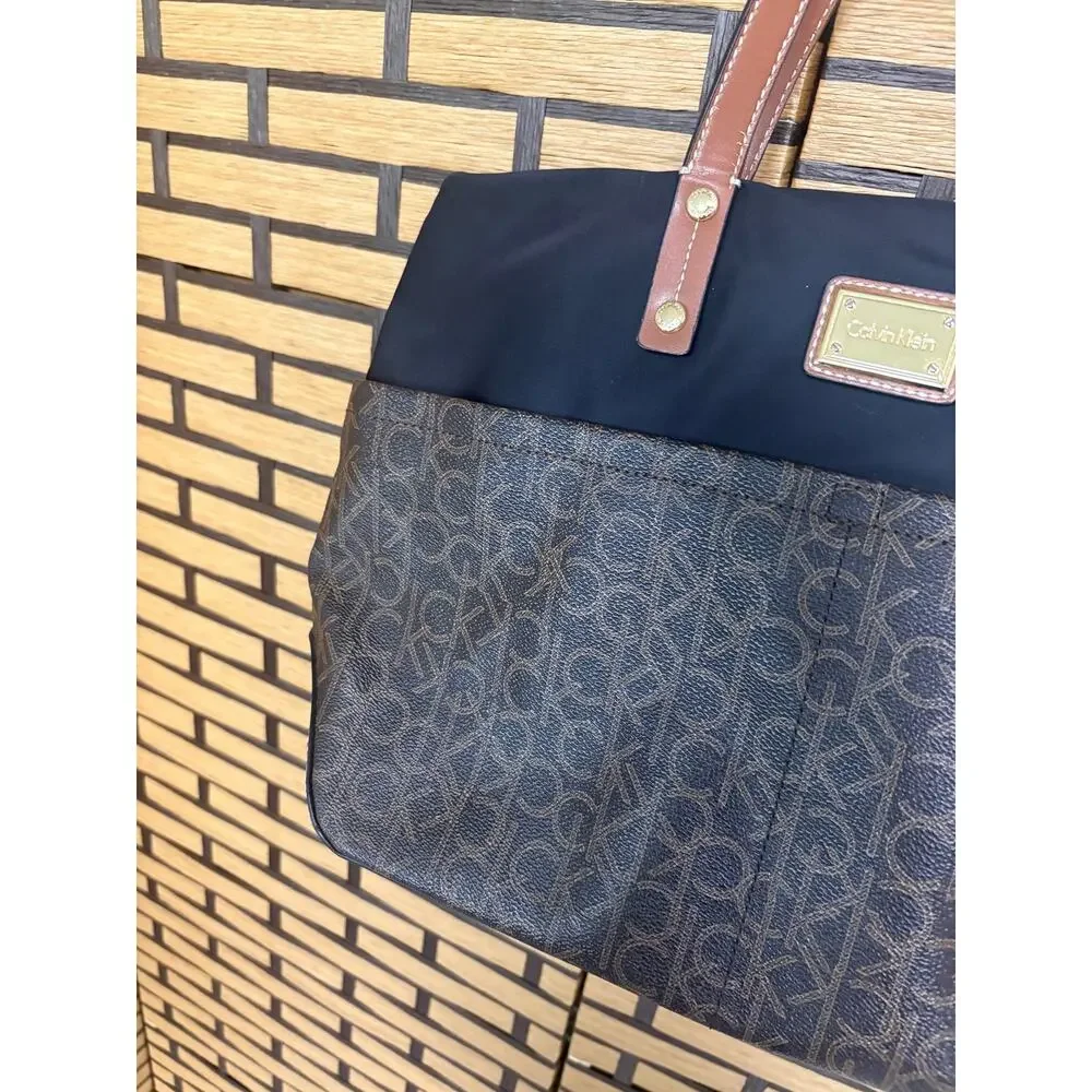 Calvin Klein Black And‎ Brown Tote Bag